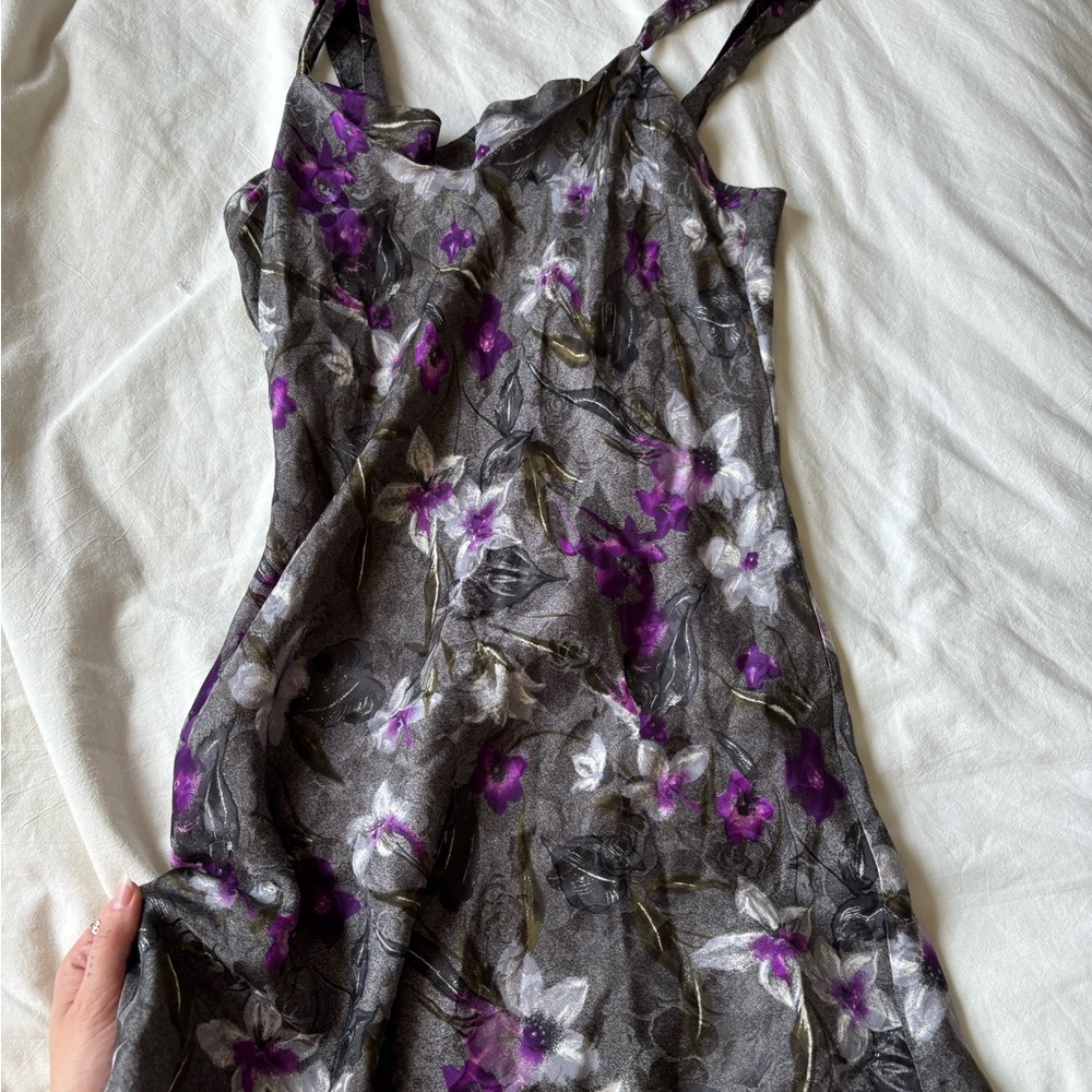 Purple Floral Slip Dress